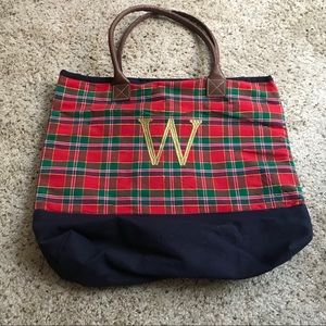 W Monogram Plaid Bag